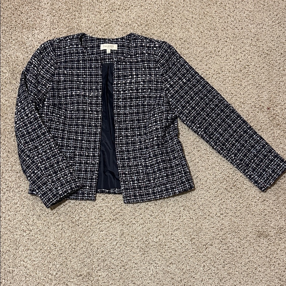 Talbots Women's Navy Tweed Jacket